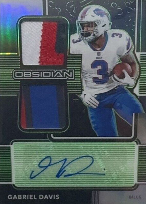 Gabriel Davis 2020 Obsidian #RJI-39 Rookie Jersey Ink - Electric Etch Green /50 RAW