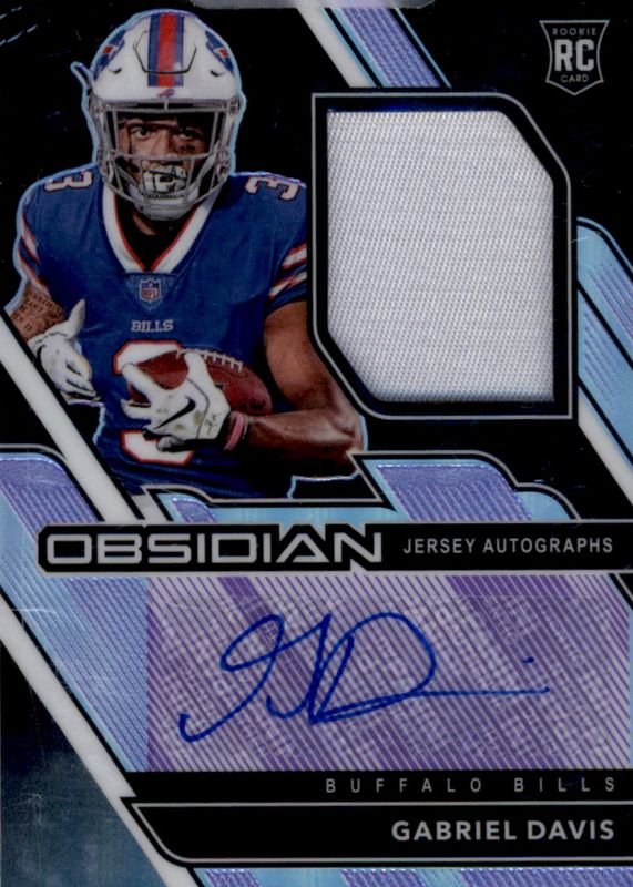 Gabriel Davis 2020 Obsidian #239 Rookie Jersey Autographs - Electric Etch Purple (/20) Rookie RAW