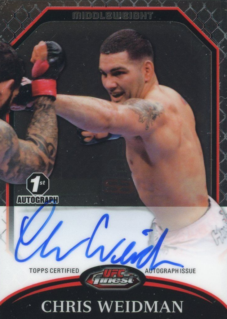 Carte Sportive UFC PSA 9 MINT - Chris Weidman Octa-Fractor /8 - Rookie 2011 Topps Finest - Carte Gradée