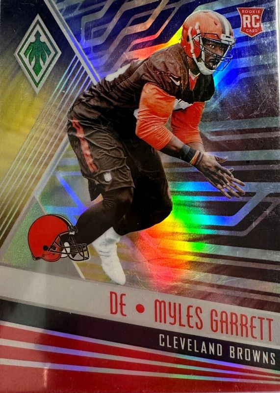 Myles Garrett 2017 Phoenix #141 Color Burst Rookie RAW