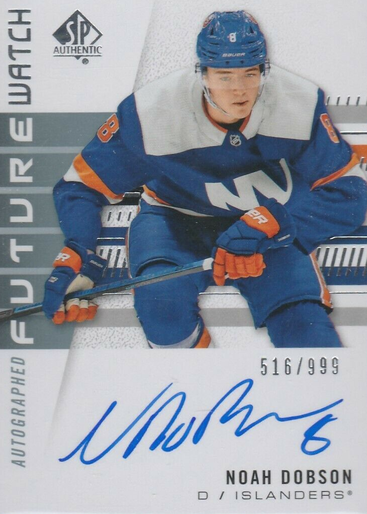UPPER DECK NHLカード SP AUTHENTIC NOAH DOBSON ERS 328/999 #193 送料無料 中古 IT2 Noah Dobson 2019 SP Authentic #193 Future Watch Auto /999