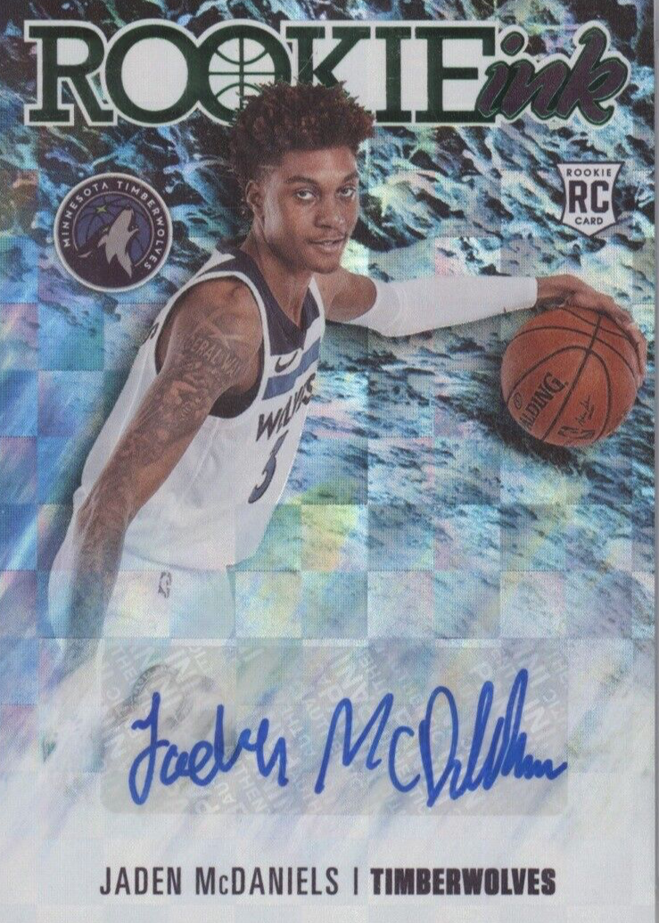 Jaden McDaniels 2020 Hoops #RI-JMC Rookie Ink - Green Price Guide
