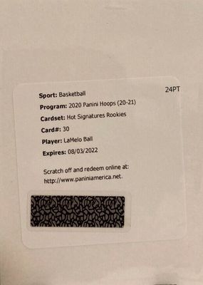 2020 Hoops #HR-LBA Hot Signatures Rookies