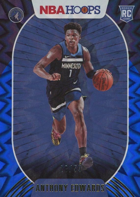 Anthony Edwards 2020 Hoops #216 Blue Explosion /59 Rookie RAW