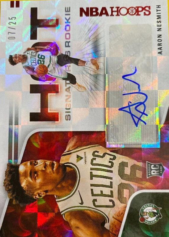 Aaron Nesmith 2020 Hoops #HR-ANM Hot Signatures Rookies - Red /25 Rookie SGC 10