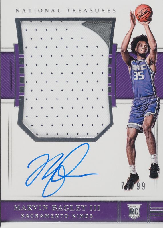 Marvin Bagley III 2018 National Treasures #137 Rookie Patch Auto /99 Rookie SGC 8