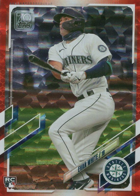 Evan White 2021 Topps #151 Red Foil /199 Rookie RAW