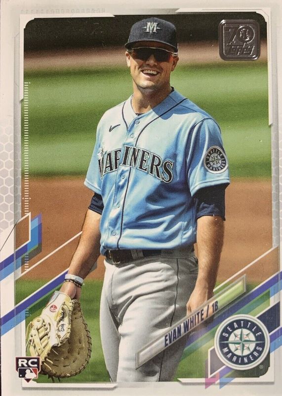 Evan White 2021 Topps #151 SP Variation Rookie RAW