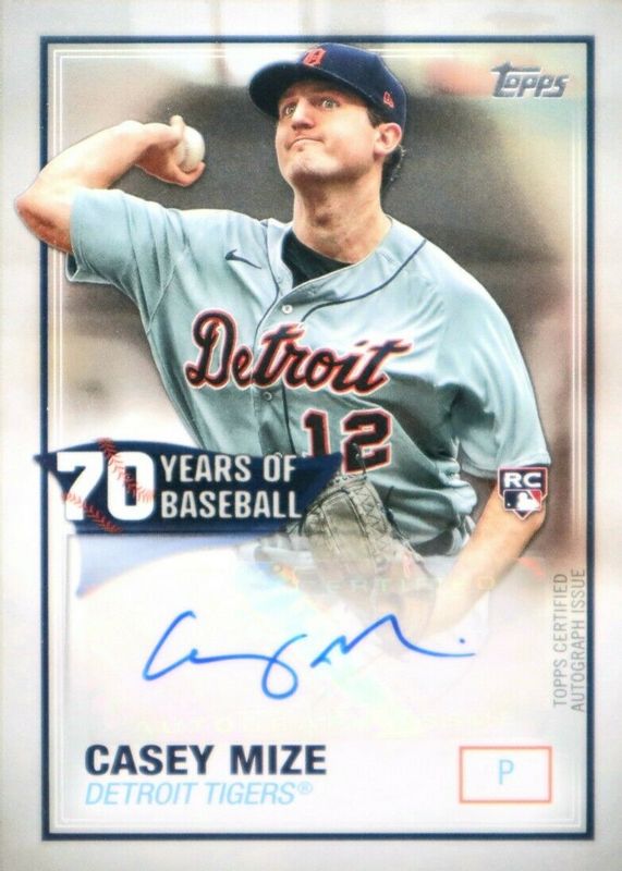 Casey Mize 2021 Topps #70YA-CM 70 Years of Baseball Auto Rookie RAW