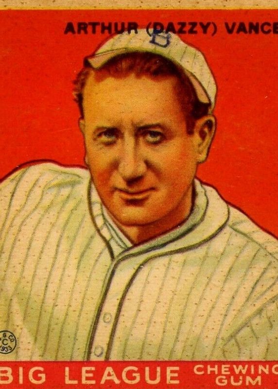 Dazzy Vance 1933 Goudey #2 Base Rookie SGC 4