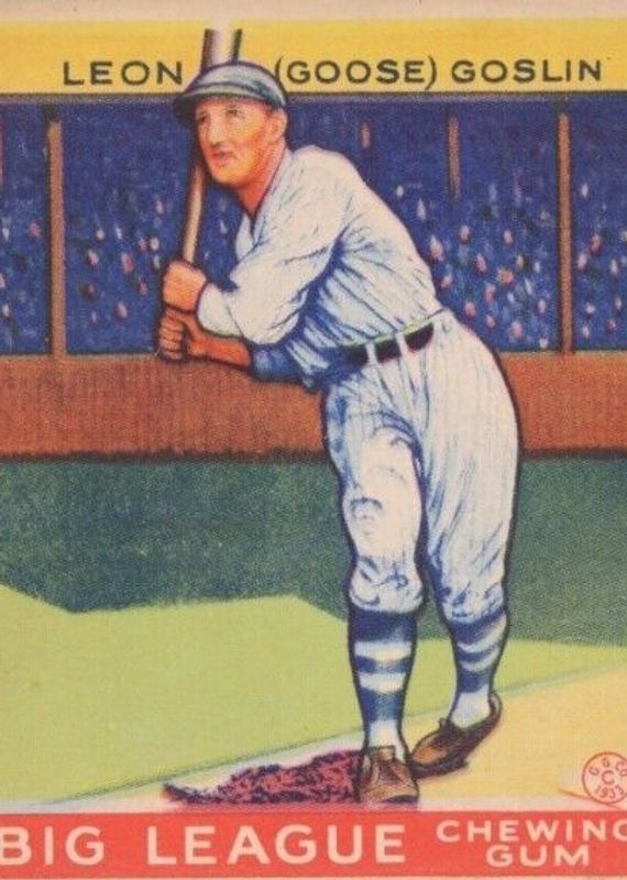 Goose Goslin 1933 Goudey #168 Base Rookie BVG 2