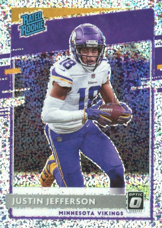 Justin Jefferson 2020 Optic #163 White Sparkle /(SSP) Rookie RAW