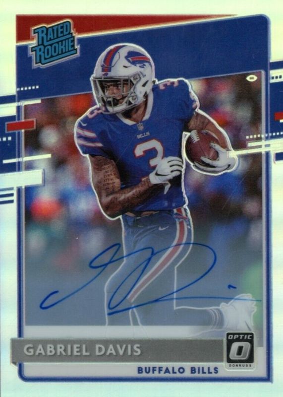 Gabriel Davis 2020 Optic #187 Rated Rookie Autographs - Holo /99 RAW