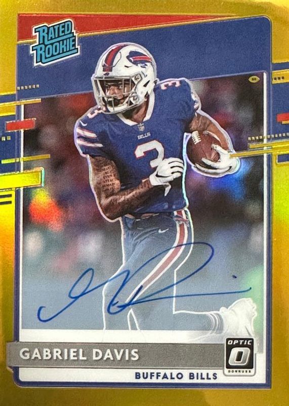 Gabriel Davis 2020 Optic #187 Rated Rookie Autographs - Gold /10 RAW