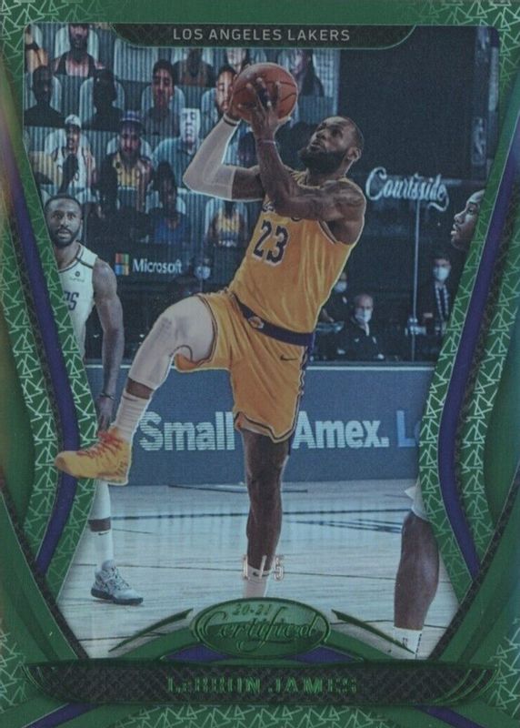 LeBron James 2020 Certified #55 Mirror Green /5 PSA 10