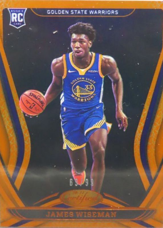 James Wiseman 2020 Certified #199 Mirror Orange /99 Rookie SGC 10