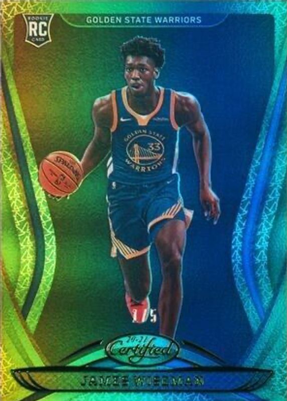 James Wiseman 2020 Certified #199 Mirror Green /5 Rookie SGC 10