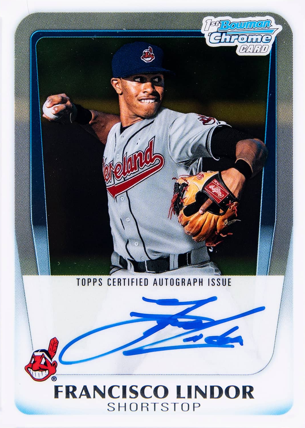 Francisco Lindor 2011 Bowman Draft #BCAP-FL Chrome Prospect Auto