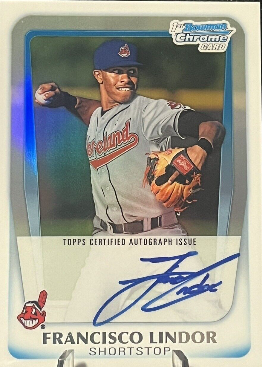 Francisco Lindor 2011 Bowman Draft #BCAP-FL Chrome Prospect Auto