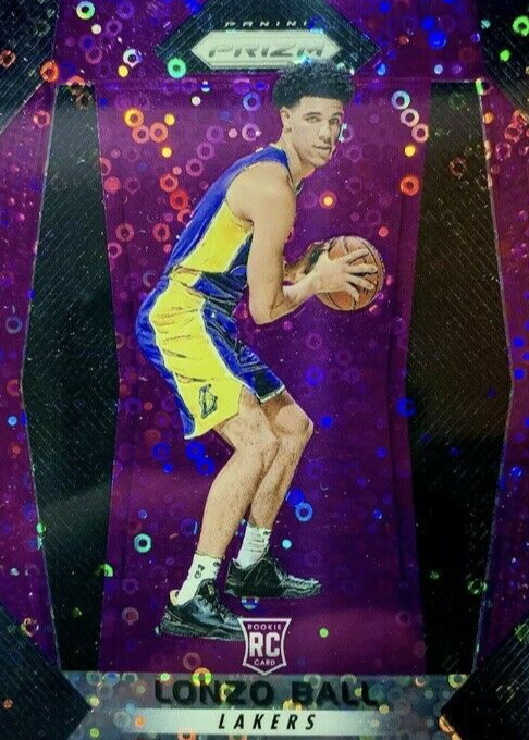 Lonzo Ball 2017-18 Panini Prizm PURPLE FAST BREAK /75 PSA 9
