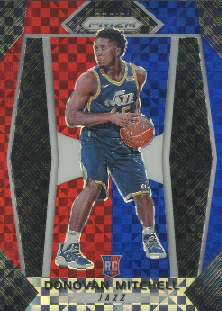 Donovan Mitchell 2017 Prizm #117 Red White Blue Price Guide 