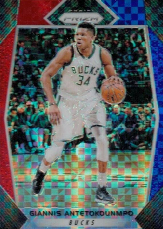 Giannis Antetokounmpo 2017 Prizm #182 Red White Blue BGS 10 BLACK LABEL