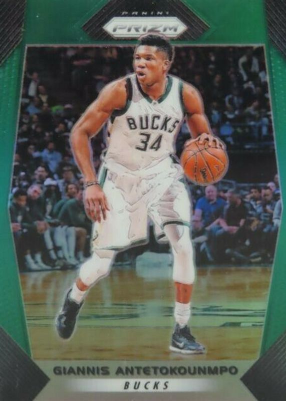 Giannis Antetokounmpo 2017 Prizm #182 Green BGS 10 BLACK LABEL