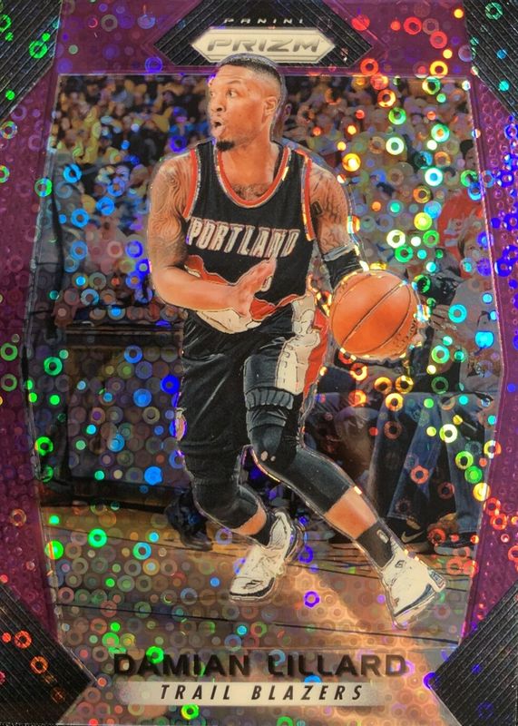 Damian Lillard 2017 Prizm #141 Fast Break Purple /75 PSA 9