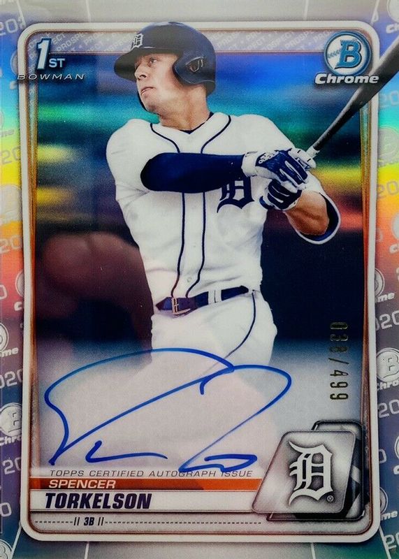 Spencer Torkelson 2020 Bowman Draft #CDA-ST Chrome DP Auto - Refractor /499 (1st) SGC 9.5