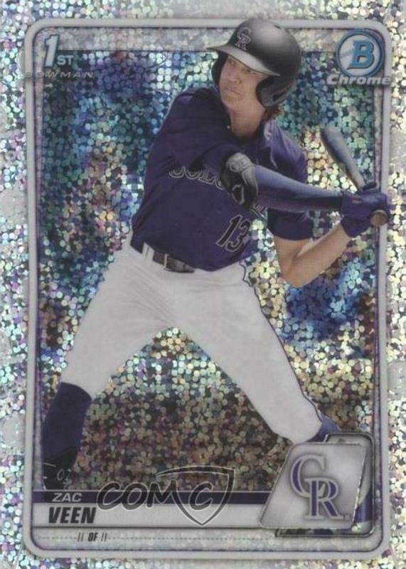 Zac Veen 2020 Bowman Draft #BD-107 Chrome - Sparkle Refractor (1st) PSA 10