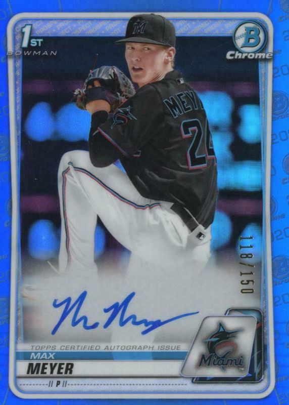 Max Meyer 2020 Bowman Draft #CDA-MM Chrome DP Auto - Blue Refractor /150 (1st) BGS 9.5