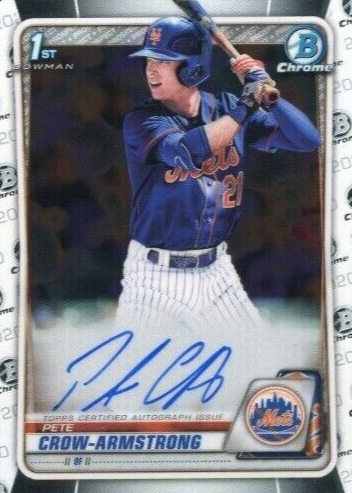 Pete Crow-Armstrong 2020 Bowman Draft #CDA-PC Chrome DP Auto (1st 