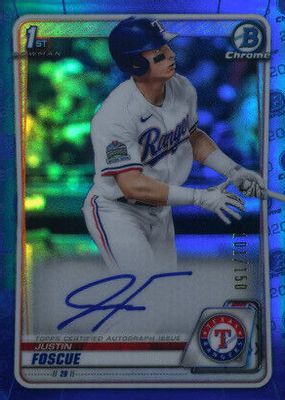 Justin Foscue 2020 Bowman Draft #CDA-JF Chrome DP Auto - Refractor 