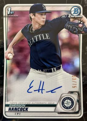 2020 Bowman Draft #CDA-EHA Chrome DP Auto - Black Refractor /75 (1st)