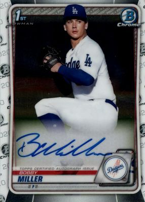 2021 Bowman Chrome Prospects #BCP-75 Bobby Miller Rookie Card – PSA MINT 9  on Goldin Auctions