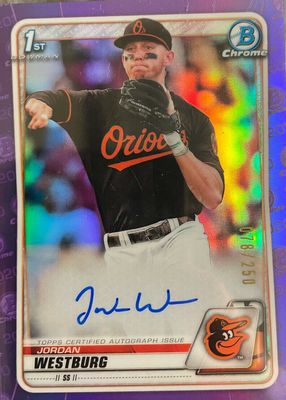 2020 Bowman Draft #CDA-JWE Chrome DP Auto - Purple Refractor /250 (1st)