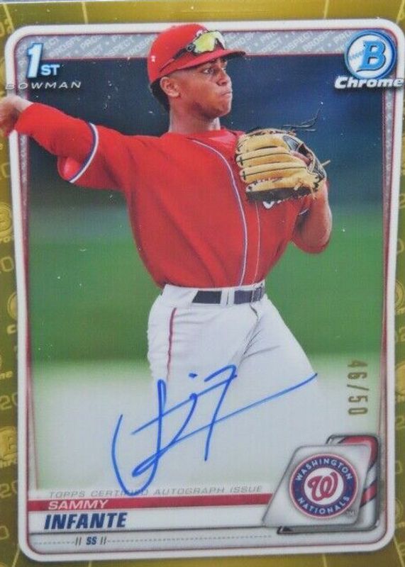 2020 Bowman Draft #CDA-SI Chrome DP Auto - Gold Refractor /50 (1st)