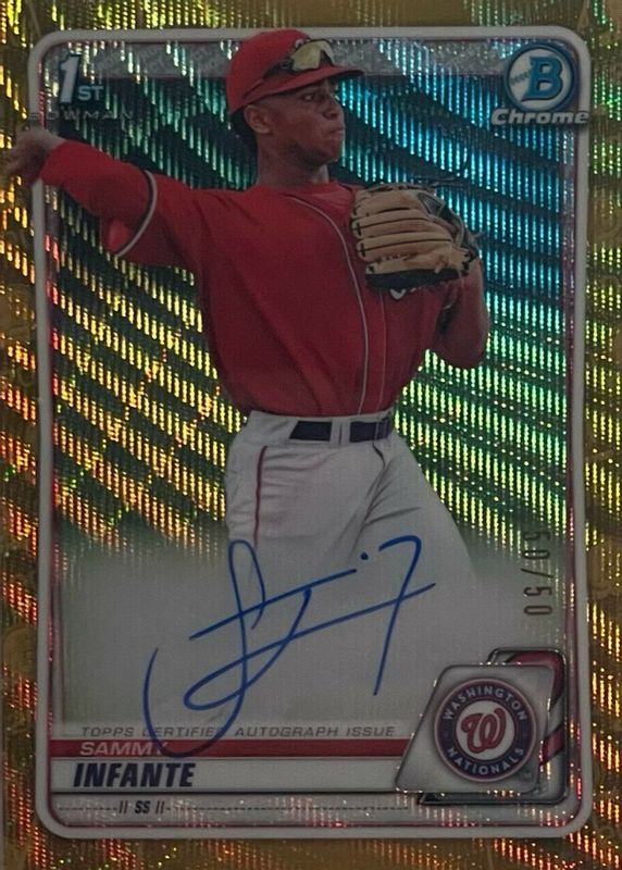 2020 Bowman Draft #CDA-SI Chrome DP Auto - Gold Wave Refractor /50 (1st)