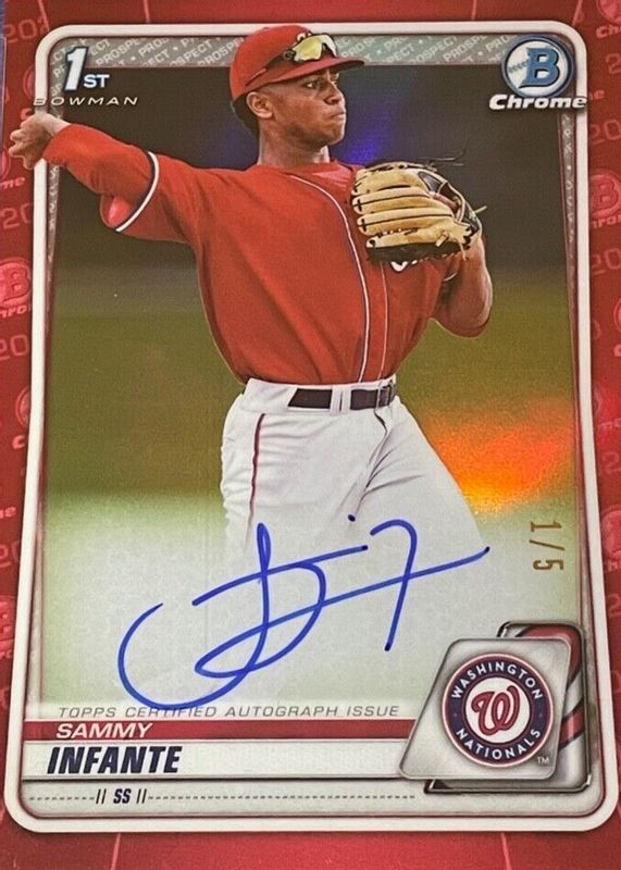 2020 Bowman Draft #CDA-SI Chrome DP Auto - Red Refractor /5 (1st)