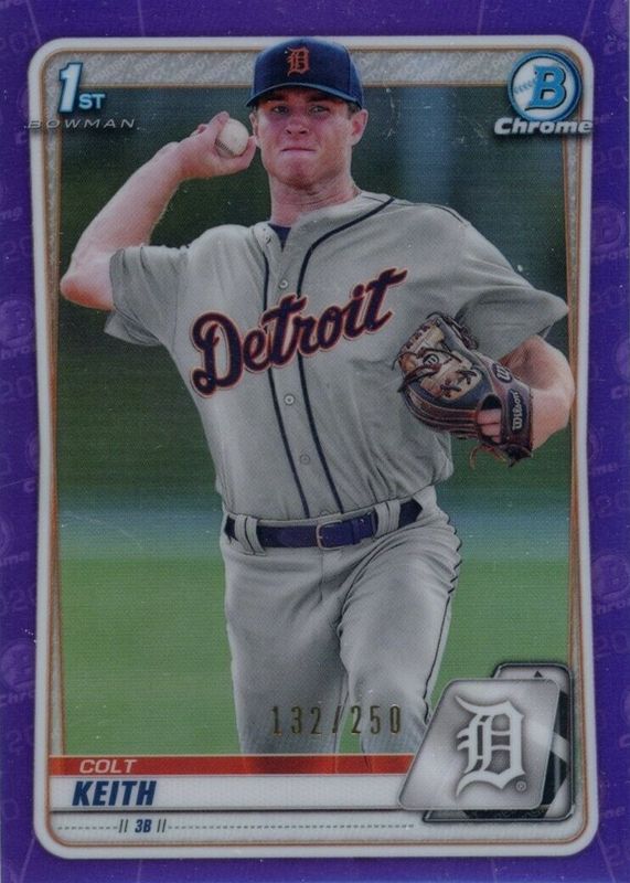 Colt Keith 2020 Bowman Draft #BD-54 Chrome - Purple Refractor /250 (1st) SGC 10