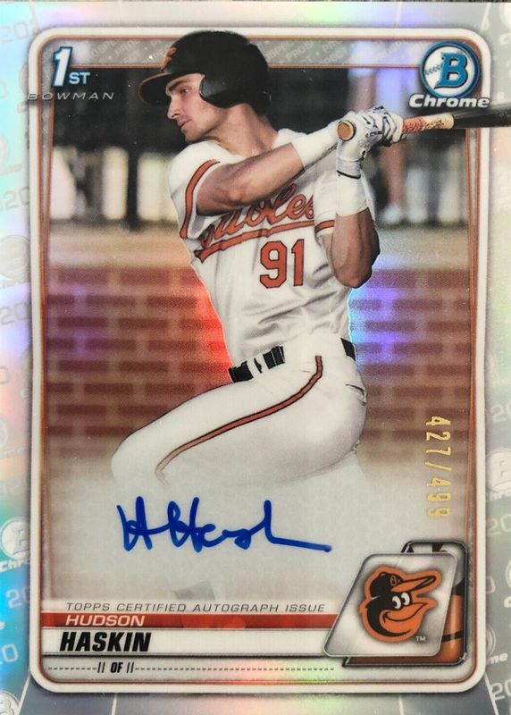 2020 Bowman Draft #CDA-HH Chrome DP Auto - Refractor /499 (1st)