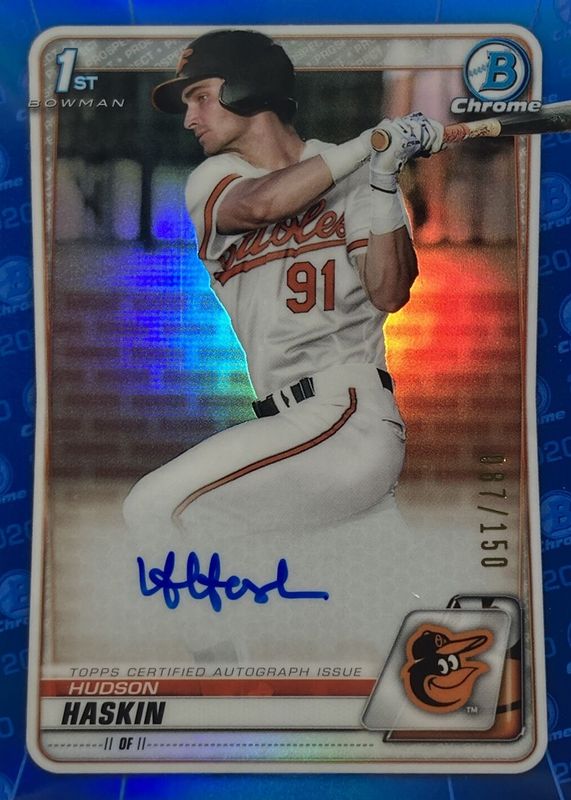 2020 Bowman Draft #CDA-HH Chrome DP Auto - Blue Refractor /150 (1st)
