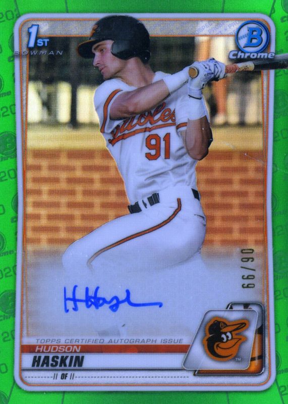 2020 Bowman Draft #CDA-HH Chrome DP Auto - Green Refractor /99 (1st)