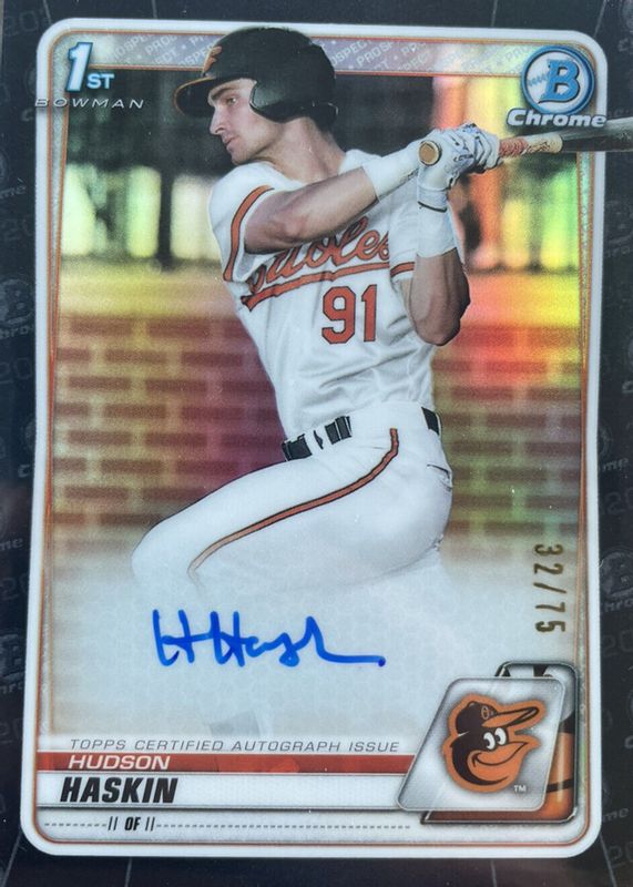 2020 Bowman Draft #CDA-HH Chrome DP Auto - Black Refractor /75 (1st)