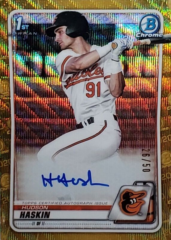 2020 Bowman Draft #CDA-HH Chrome DP Auto - Gold Wave Refractor /50 (1st)