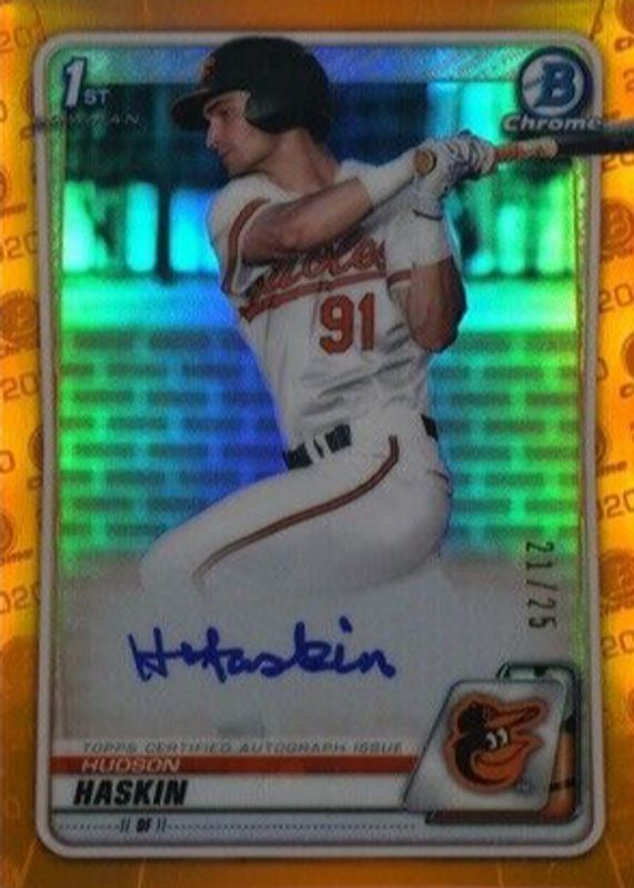 2020 Bowman Draft #CDA-HH Chrome DP Auto - Orange Refractor /25 (1st)