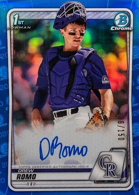2020 Bowman Draft #CDA-DR Chrome DP Auto - Blue Refractor /150 (1st)