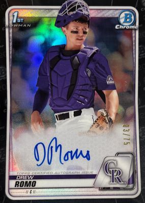 2020 Bowman Draft #CDA-DR Chrome DP Auto - Black Refractor /75 (1st)
