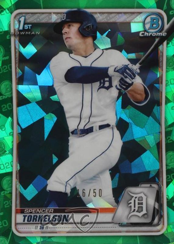thumbnail image 2 of 2020 Bowman Chrome Draft Spencer Torkelson Sapphire Refractor Rookie Card #1 Pick 2 of 6