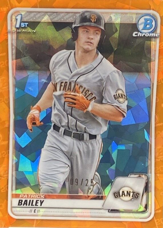 Patrick Bailey 2020 Bowman Draft Sapphire Edition #BD-146 Chrome - Orange /25 (1st) PSA 9